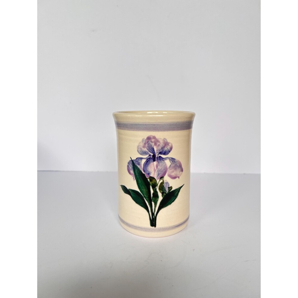Vintage Jan Herron Studio Art Pottery Iris Vase - Signed Janice Herron Ceramic
